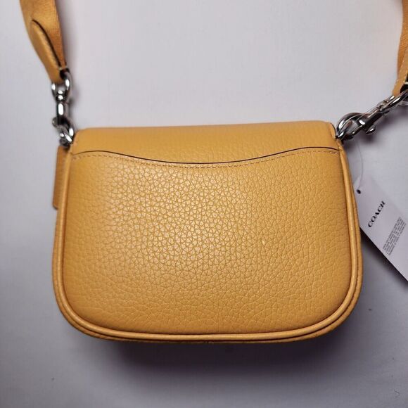 NWT Coach CP001 Amelia Small Saddle Bag Corn Flower HONEYCOMB Yellow - Picture 9 of 10